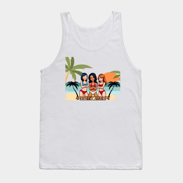 Sunset on the beach Tank Top by sweetvision